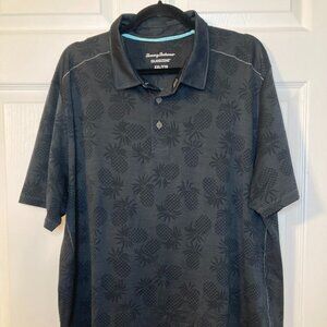 Tommy Bahama Men's Pineapple Palm Coast IslandZoneÂ® Polo - Black - Size XXL